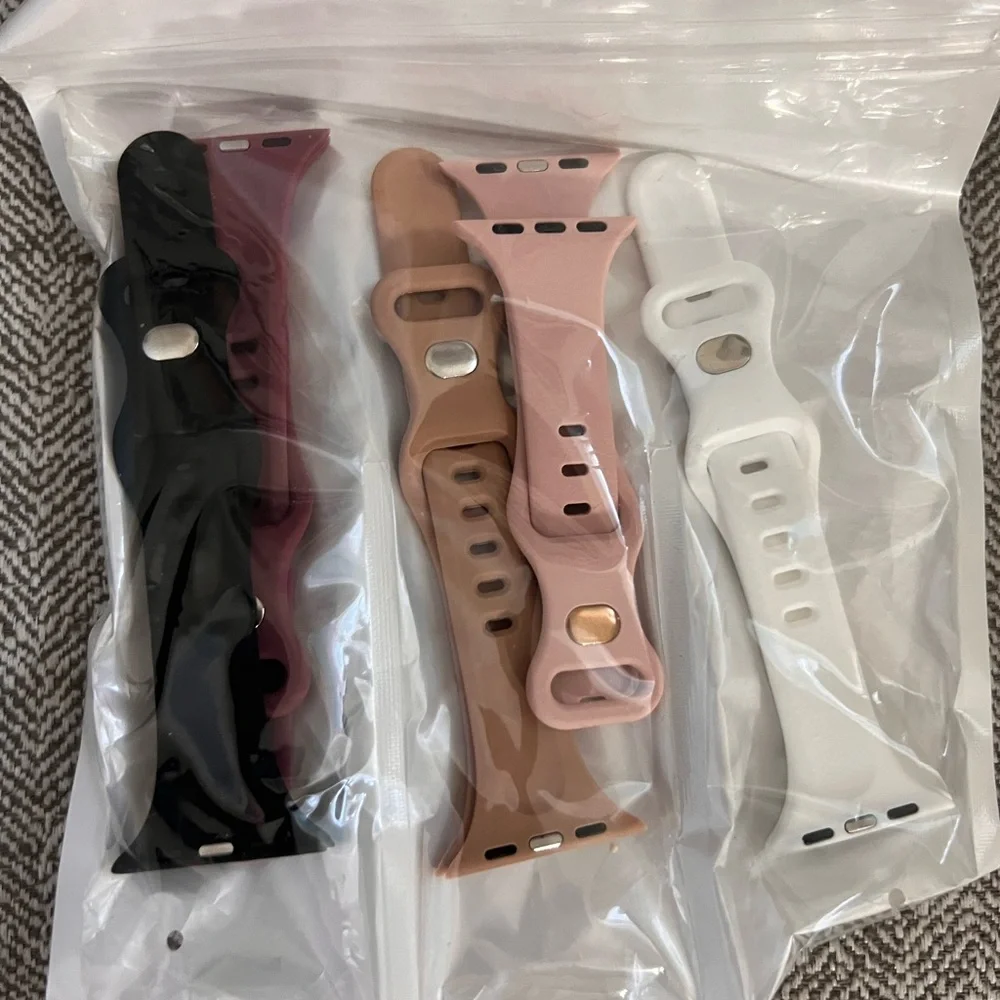 Stylish Silicone Watch Bands for Smartwatches - Black, Pink, Tan, White